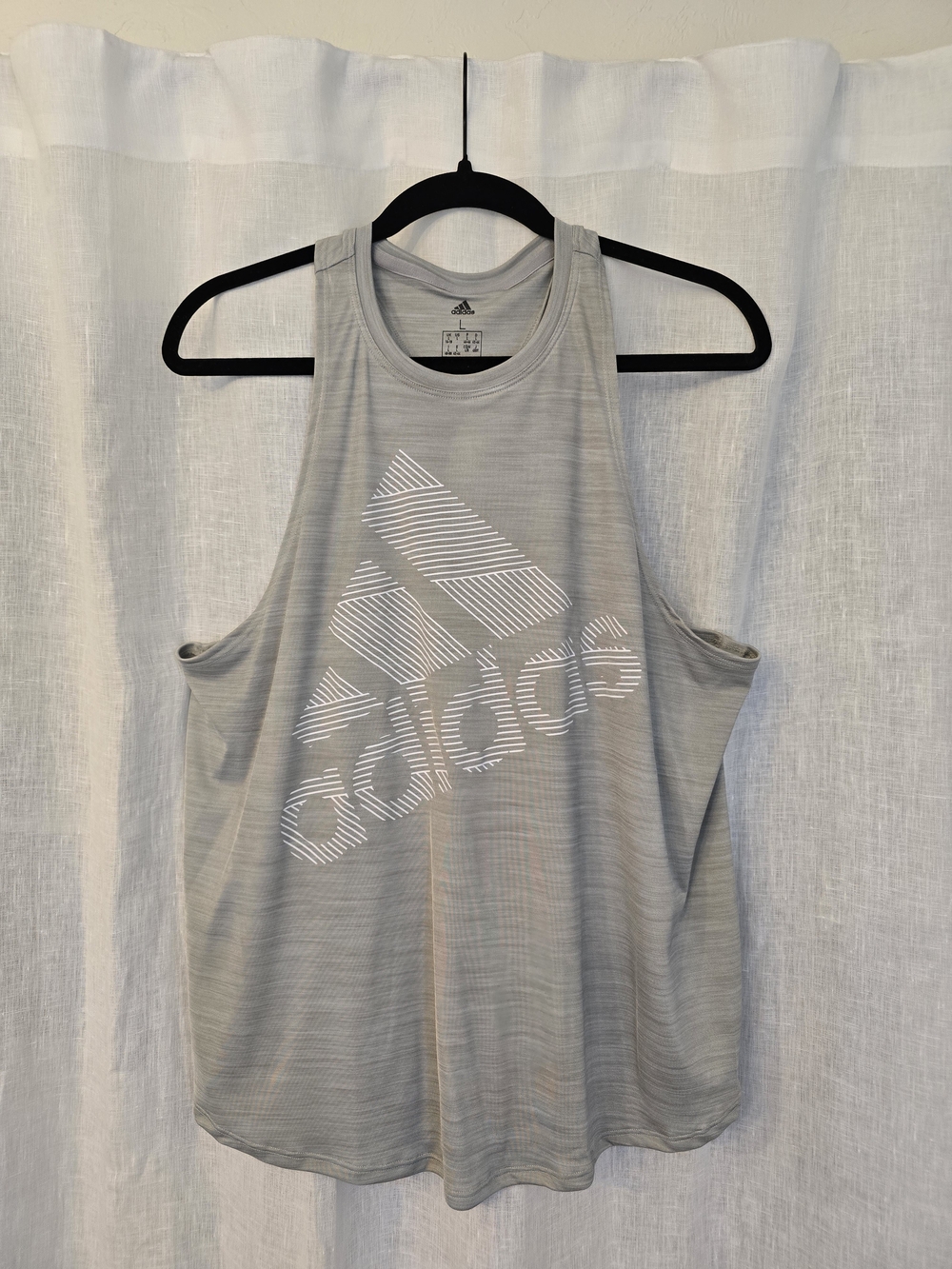 adidas Light Gray Racerback Athletic Tank